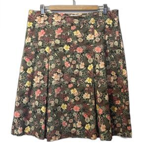 Floral Pleated A-Line Skirt Size 10 Christopher & Banks